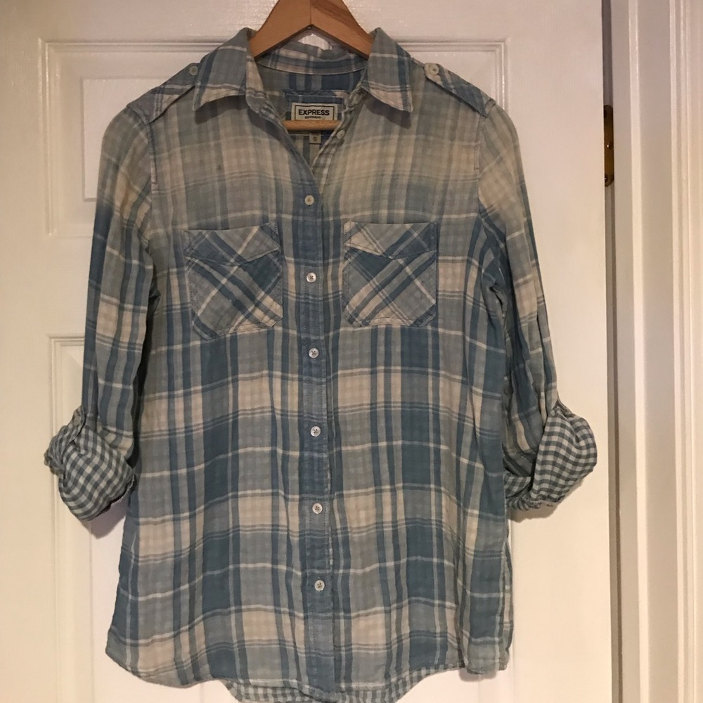 Express plaid buttonup